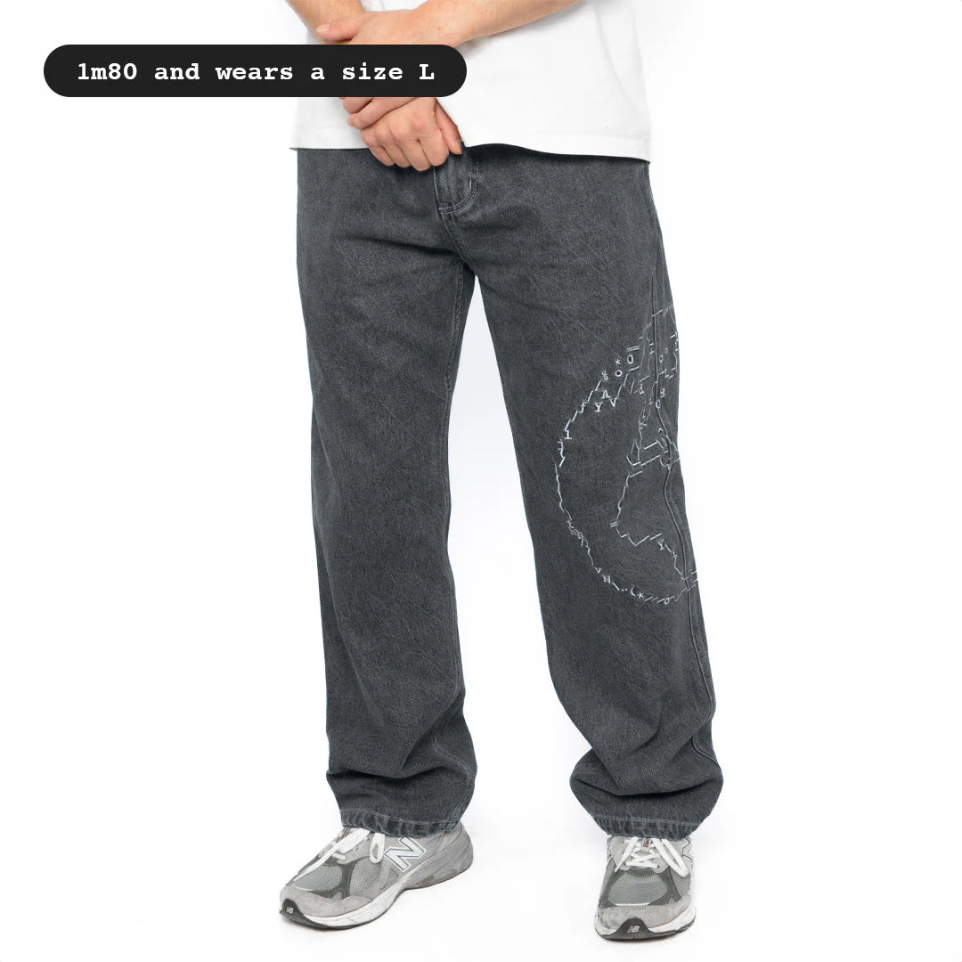 BLACK ASCII DENIM PANT tern®