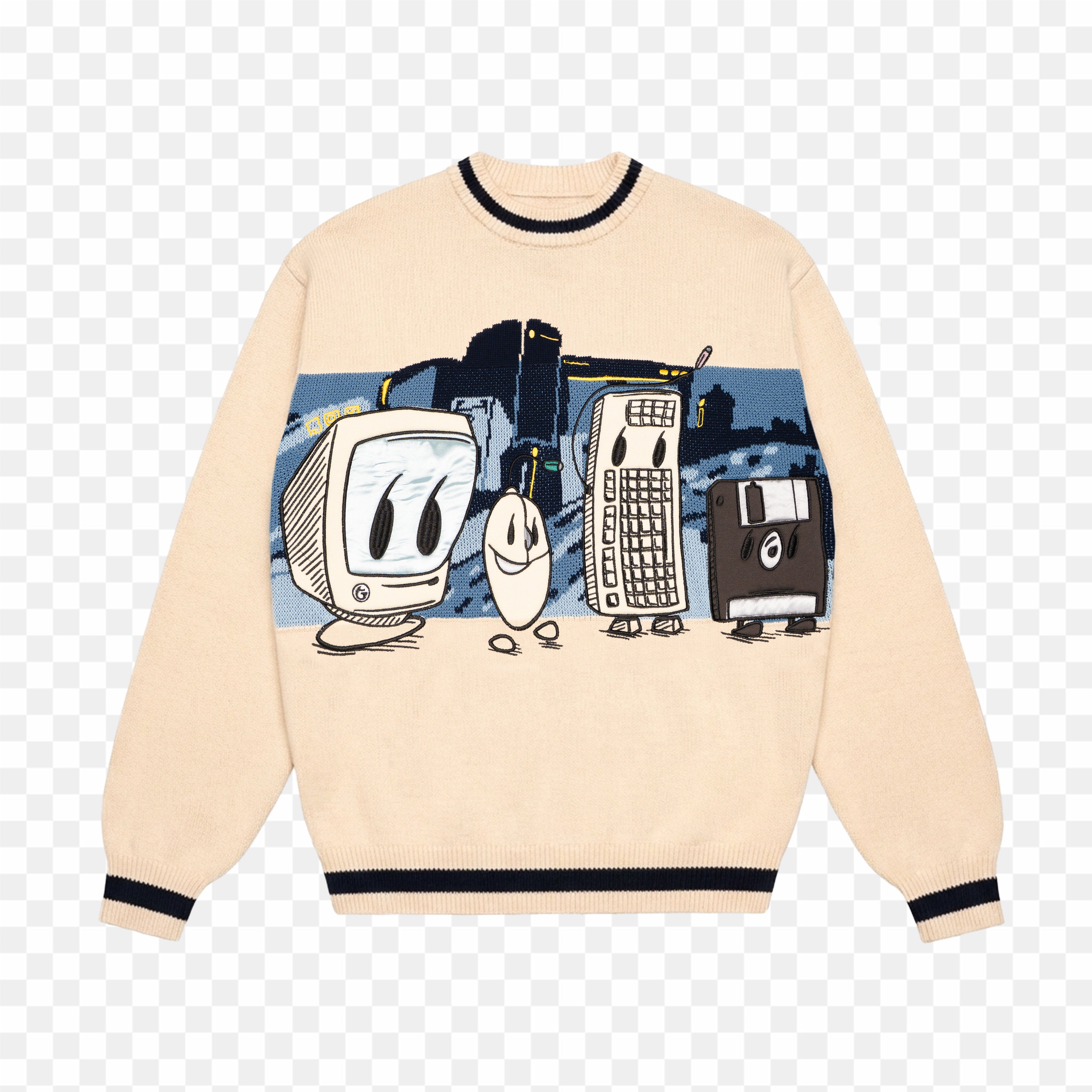 CREAM CLICKY FAM KNIT